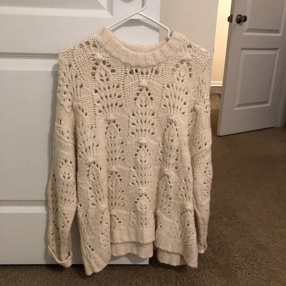 Aerie cream knit sweater